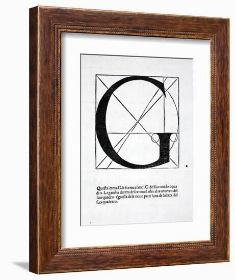 G, Illustration from 'Divina Proportione' by Luca Pacioli (C.1445-1517), Originally Pub. Venice,…-Leonardo da Vinci-Framed Giclee Print