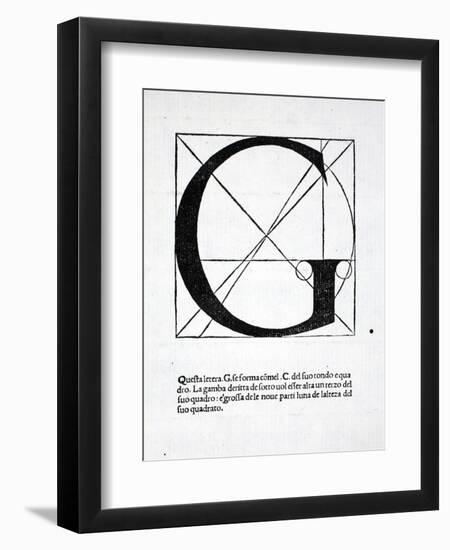 G, Illustration from 'Divina Proportione' by Luca Pacioli (C.1445-1517), Originally Pub. Venice,…-Leonardo da Vinci-Framed Giclee Print