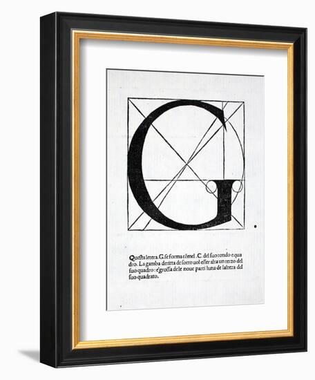 G, Illustration from 'Divina Proportione' by Luca Pacioli (C.1445-1517), Originally Pub. Venice,…-Leonardo da Vinci-Framed Giclee Print