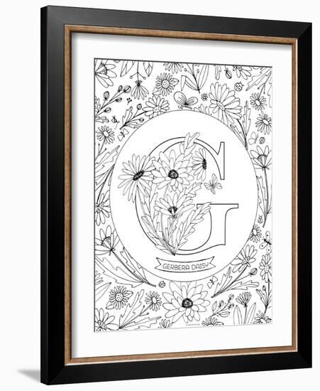 G is for Gerbera Daisy-Heather Rosas-Framed Art Print