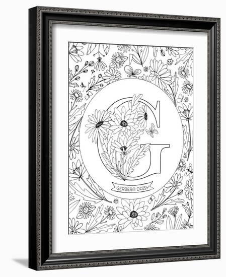 G is for Gerbera Daisy-Heather Rosas-Framed Art Print