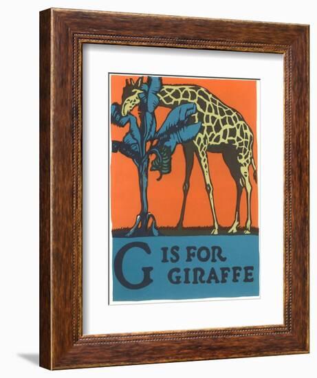 G is for Giraffe-null-Framed Premium Giclee Print