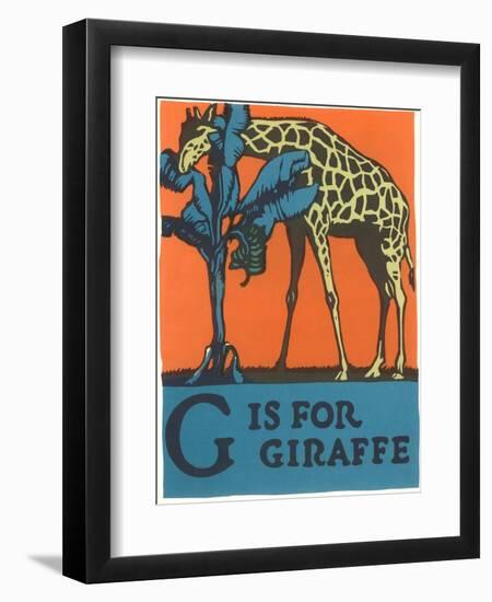 G is for Giraffe-null-Framed Premium Giclee Print