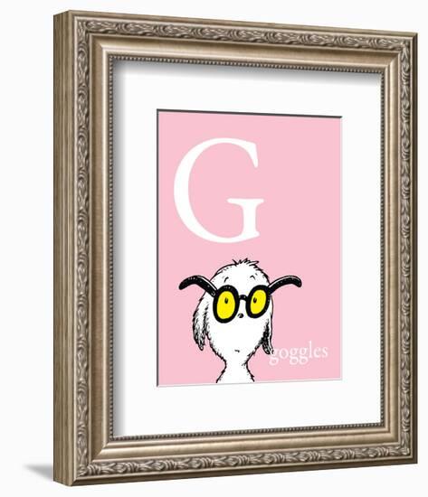 G is for Goggles (pink)-Theodor (Dr. Seuss) Geisel-Framed Art Print