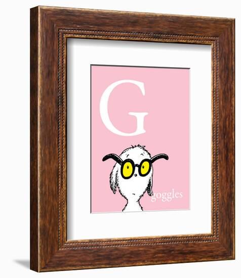 G is for Goggles (pink)-Theodor (Dr. Seuss) Geisel-Framed Art Print