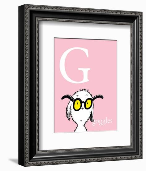 G is for Goggles (pink)-Theodor (Dr. Seuss) Geisel-Framed Art Print