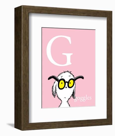 G is for Goggles (pink)-Theodor (Dr. Seuss) Geisel-Framed Art Print