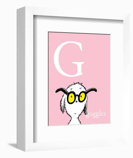 G is for Goggles (pink)-Theodor (Dr. Seuss) Geisel-Framed Art Print