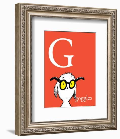 G is for Goggles (red)-Theodor (Dr. Seuss) Geisel-Framed Art Print