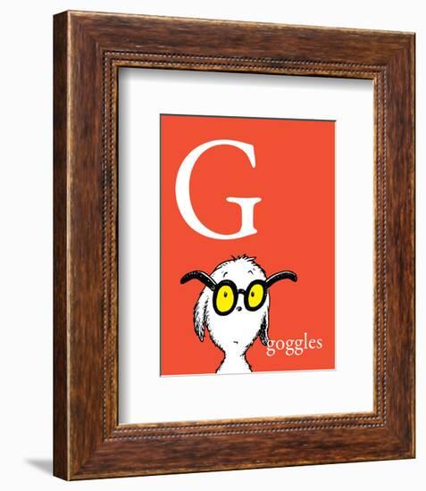 G is for Goggles (red)-Theodor (Dr. Seuss) Geisel-Framed Art Print