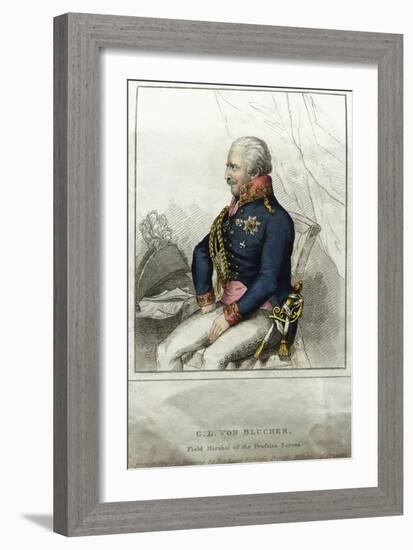 G.L. Von Blucher: Field Marshal of the Prussian Forces Engraving-null-Framed Giclee Print