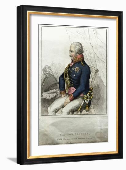 G.L. Von Blucher: Field Marshal of the Prussian Forces Engraving-null-Framed Giclee Print