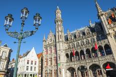 Belfry at Twilight, Historic Center of Bruges, UNESCO World Heritage Site, Belgium, Europe-G&M-Photographic Print