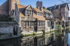 Houses Along a Channel, Historic Center of Bruges, UNESCO World Heritage Site, Belgium, Europe-G&M-Framed Photographic Print