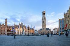 Houses Along a Channel, Historic Center of Bruges, UNESCO World Heritage Site, Belgium, Europe-G&M-Photographic Print
