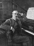 Giacomo Puccini Leans on the Pianoa Cigarette Dangling from the Side of His Mouth-G^ Magrini-Framed Photographic Print