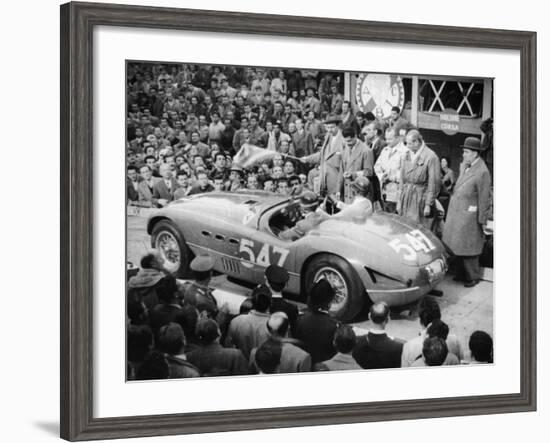 G Marzotto in a 4.1 Ferrari, Taking Part in the Mille Miglia, 1953-null-Framed Photographic Print