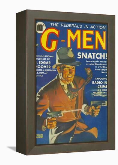 G-Men, FBI Detectives Pulp Fiction Magazine, USA, 1935-null-Framed Premier Image Canvas