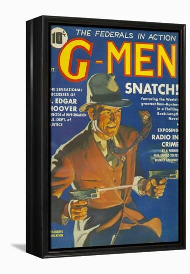 G-Men, FBI Detectives Pulp Fiction Magazine, USA, 1935-null-Framed Premier Image Canvas