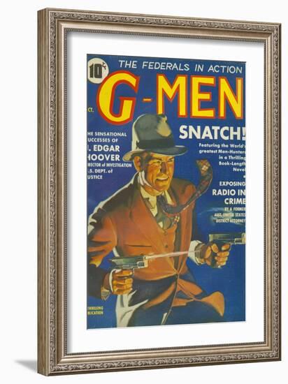 G-Men, FBI Detectives Pulp Fiction Magazine, USA, 1935-null-Framed Giclee Print