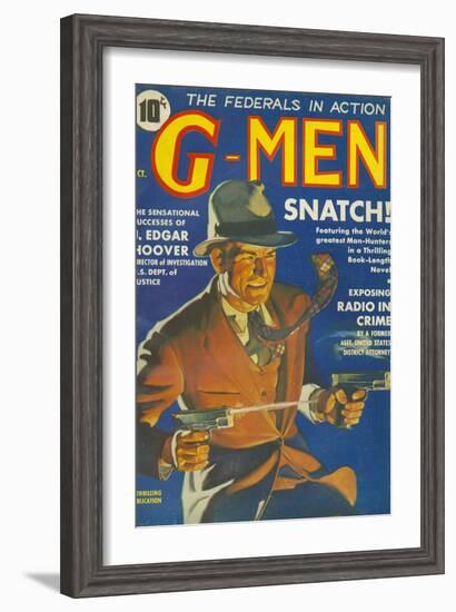 G-Men, FBI Detectives Pulp Fiction Magazine, USA, 1935-null-Framed Giclee Print