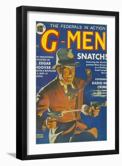 G-Men, FBI Detectives Pulp Fiction Magazine, USA, 1935-null-Framed Giclee Print