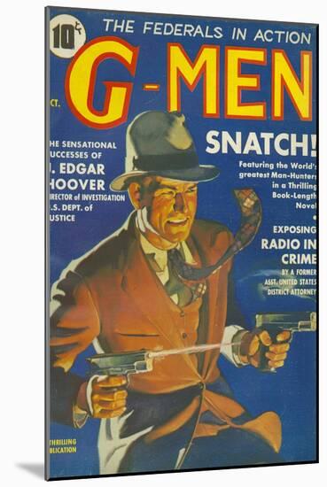 G-Men, FBI Detectives Pulp Fiction Magazine, USA, 1935-null-Mounted Giclee Print