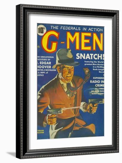 G-Men, FBI Detectives Pulp Fiction Magazine, USA, 1935-null-Framed Giclee Print