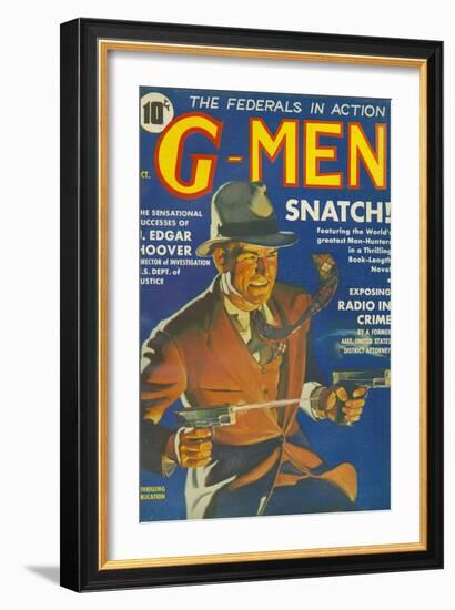 G-Men, FBI Detectives Pulp Fiction Magazine, USA, 1935-null-Framed Giclee Print