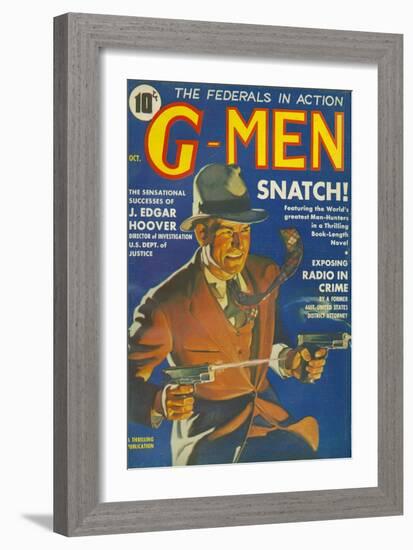 G-Men, FBI Detectives Pulp Fiction Magazine, USA, 1935-null-Framed Giclee Print