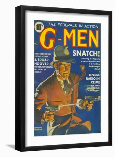 G-Men, FBI Detectives Pulp Fiction Magazine, USA, 1935-null-Framed Giclee Print