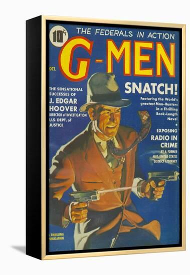 G-Men, FBI Detectives Pulp Fiction Magazine, USA, 1935-null-Framed Premier Image Canvas