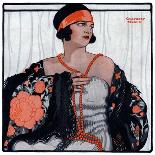 "Flapper in Shawl and Beads,"January 19, 1924-G Moore-Laminated Giclee Print