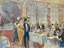 Social, Paris Diners 1913-G Riom-Art Print