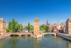 Strasbourg, Medieval Bridge Ponts Couverts. Alsace, France.-g215-Framed Photographic Print