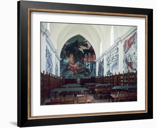 Gabino Ortiz Library Room with Frescoes by Clemente Orozco, 1940-Joan Blaeu-Framed Giclee Print