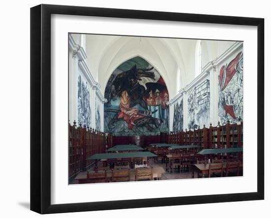 Gabino Ortiz Library Room with Frescoes by Clemente Orozco, 1940-Joan Blaeu-Framed Giclee Print