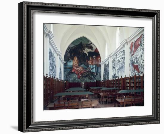 Gabino Ortiz Library Room with Frescoes by Clemente Orozco, 1940-Joan Blaeu-Framed Giclee Print