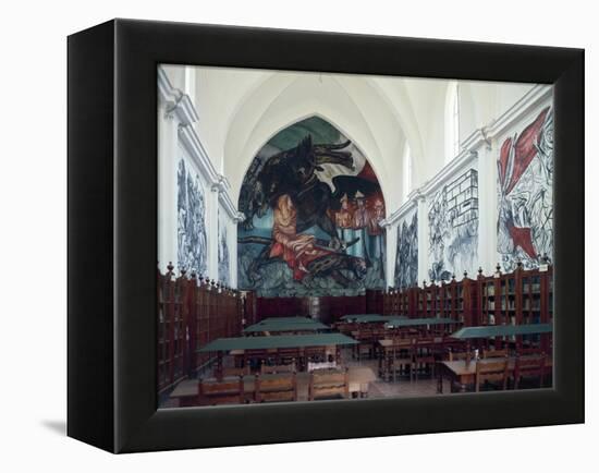 Gabino Ortiz Library Room with Frescoes by Clemente Orozco, 1940-Joan Blaeu-Framed Premier Image Canvas