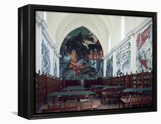 Gabino Ortiz Library Room with Frescoes by Clemente Orozco, 1940-Joan Blaeu-Framed Premier Image Canvas