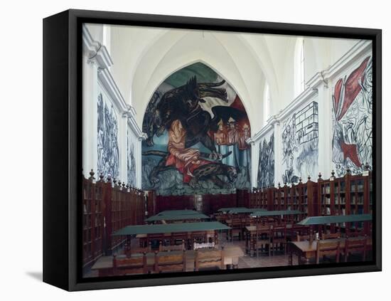 Gabino Ortiz Library Room with Frescoes by Clemente Orozco, 1940-Joan Blaeu-Framed Premier Image Canvas