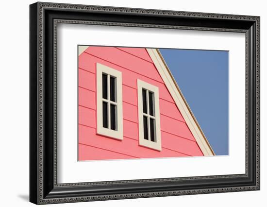 Gable Roof with White Windows on Wooden House-leisuretime70-Framed Photographic Print