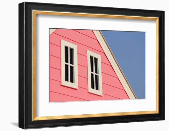 Gable Roof with White Windows on Wooden House-leisuretime70-Framed Photographic Print