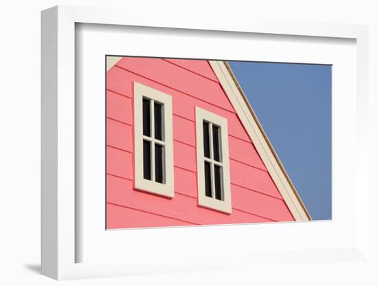 Gable Roof with White Windows on Wooden House-leisuretime70-Framed Premium Photographic Print