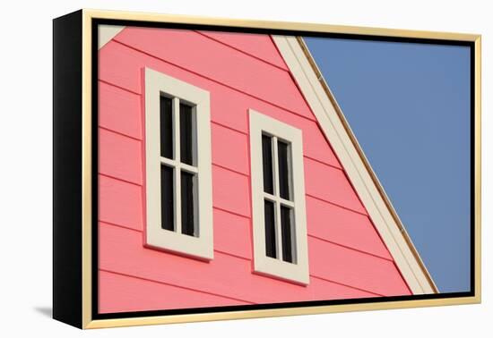 Gable Roof with White Windows on Wooden House-leisuretime70-Framed Premier Image Canvas