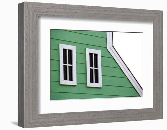 Gable Roof with White Windows on Wooden House-leisuretime70-Framed Photographic Print