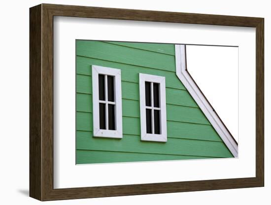 Gable Roof with White Windows on Wooden House-leisuretime70-Framed Photographic Print