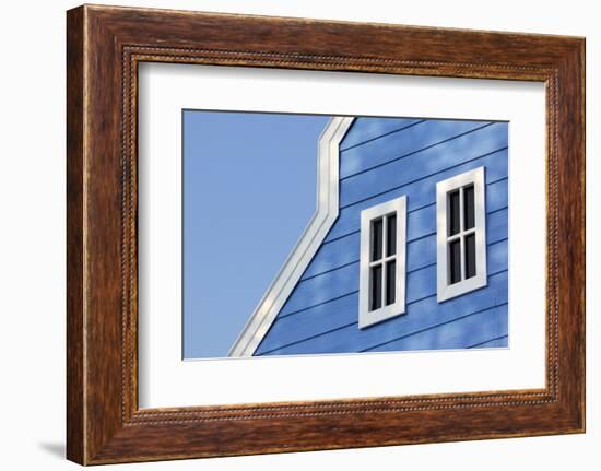 Gable Roof with White Windows on Wooden House-leisuretime70-Framed Photographic Print