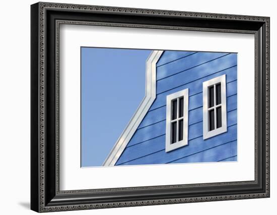 Gable Roof with White Windows on Wooden House-leisuretime70-Framed Photographic Print