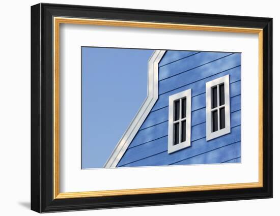 Gable Roof with White Windows on Wooden House-leisuretime70-Framed Photographic Print